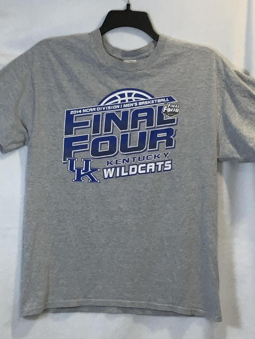 EUC Kentucky Wildcats Basketball 2014 Final Four NCAA T Shirt Mens L Gray/blue